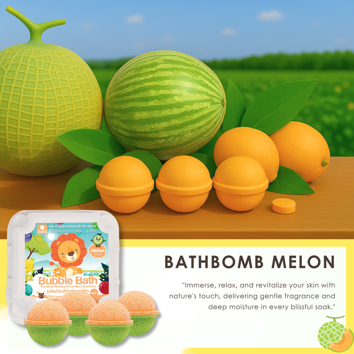 Bubble Bath Bomb - 4PCS Package - 150g - Melon