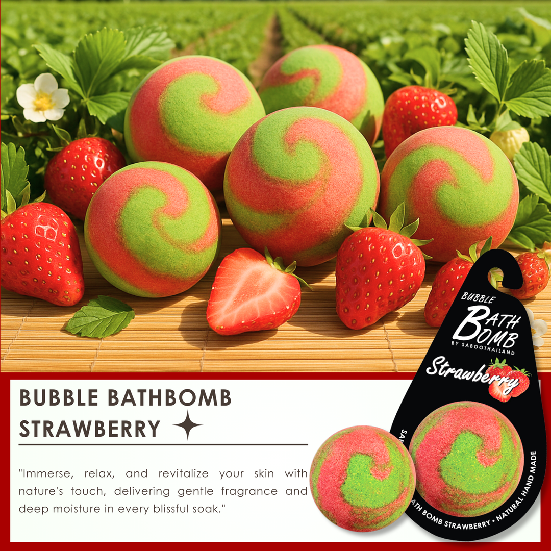 Bubble Bath Bomb - Black Package - 150g - Strawberry
