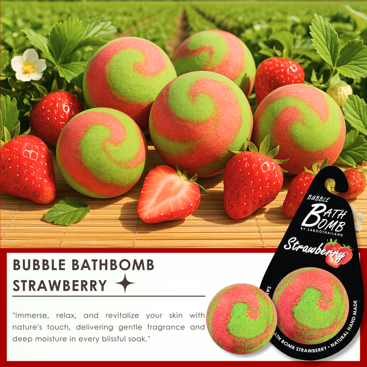 Bubble Bath Bomb - Black Package - 150g - Strawberry