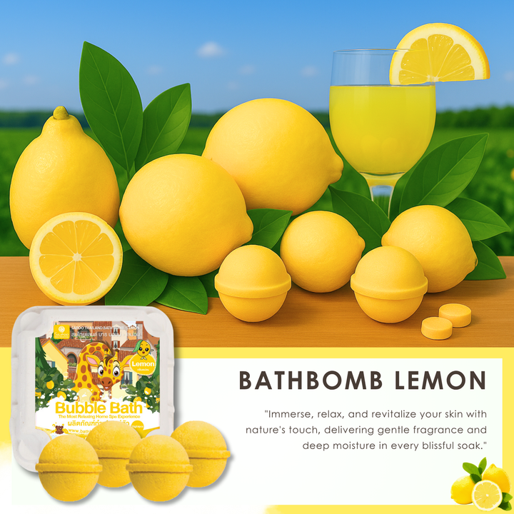 Bubble Bath Bomb - 4PCS Package - 150g - Lemon