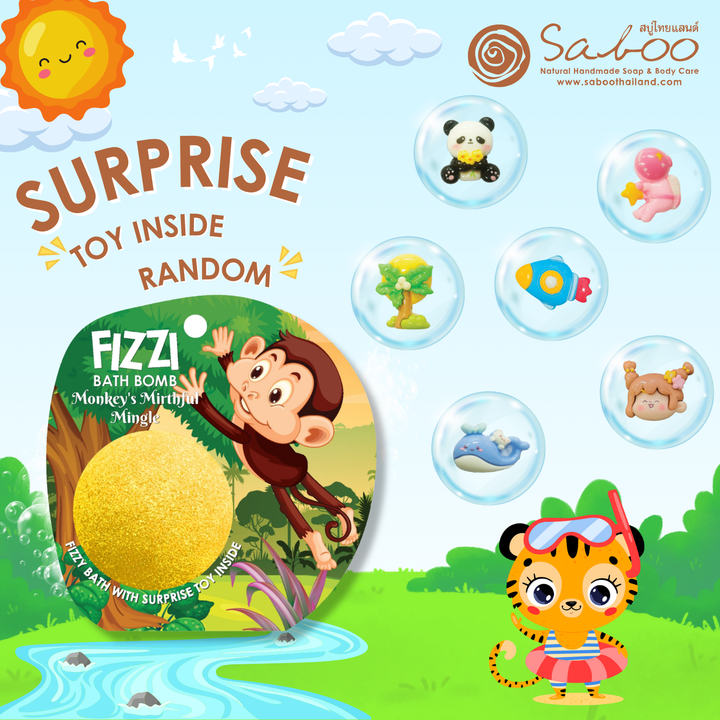 Fizzy Bath Bomb - Jungle Package - 100g - Monkey's Mirthful Mingle