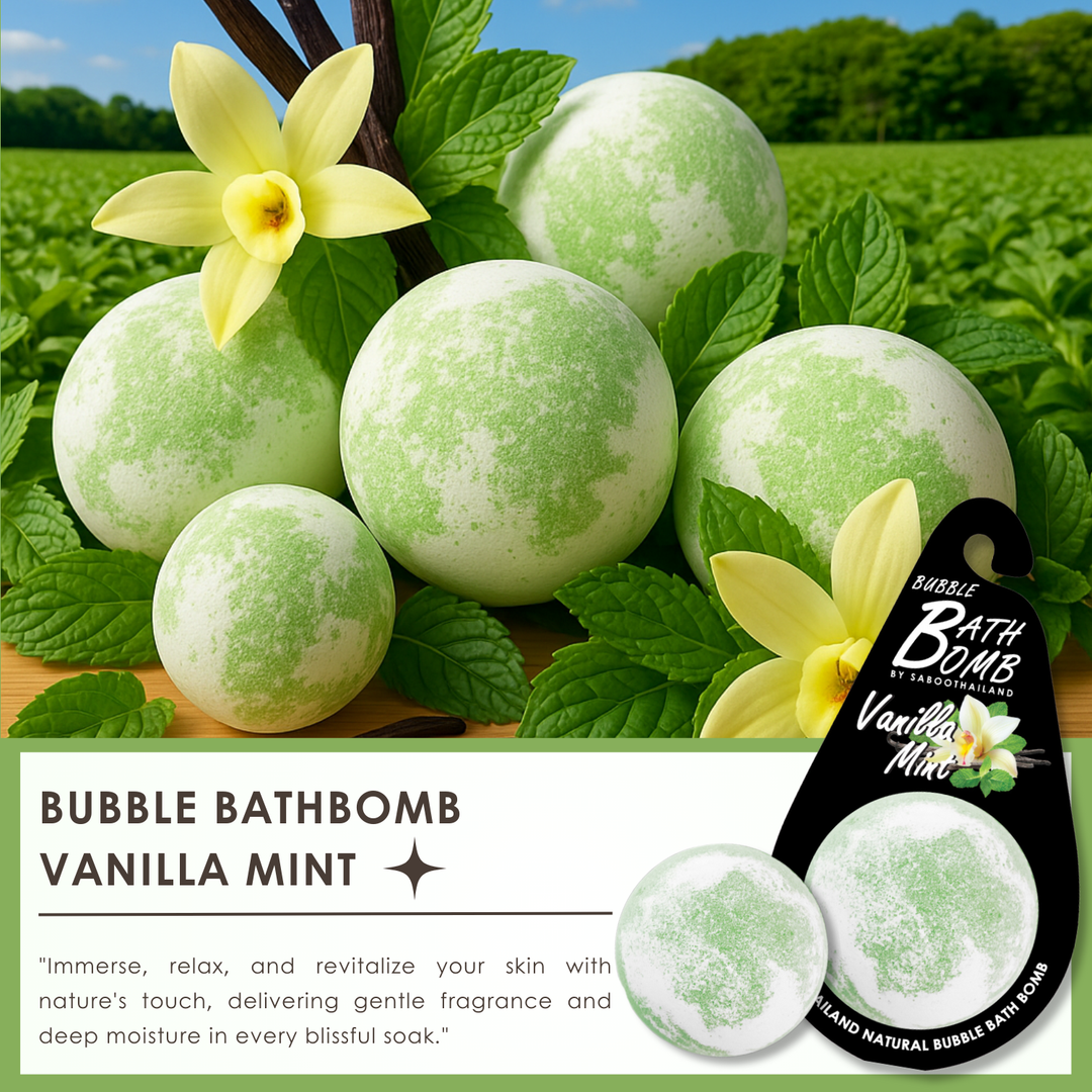 Bubble Bath Bomb - Black Package - 150g - Vanilla Mint