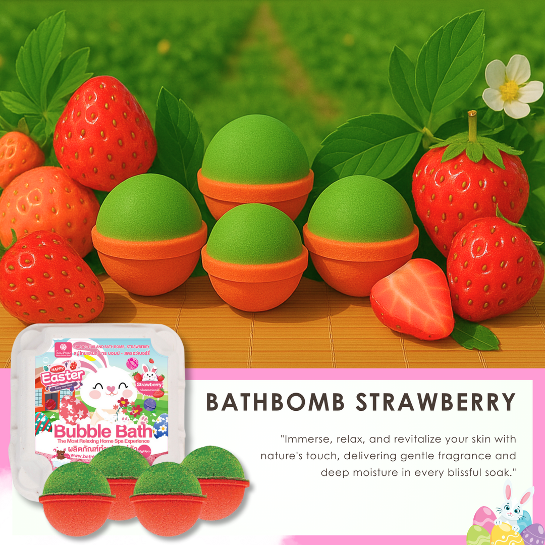 Bubble Bath Bomb - 4PCS Easter Package - 150g - Strawberry