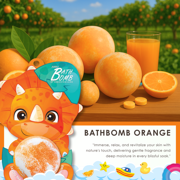 Bubble Bath Bomb - Dinosaur Package - 150g - Orange