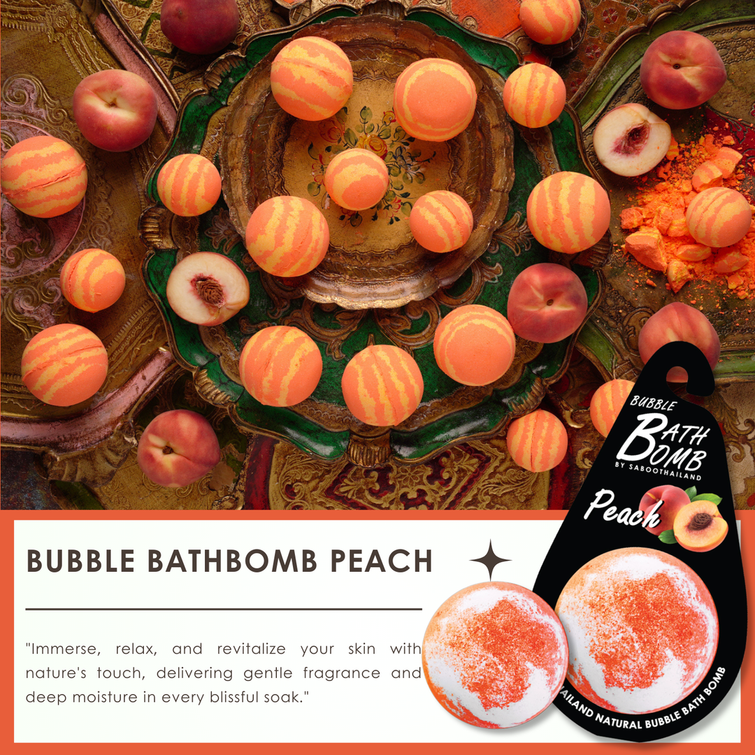 Bubble Bath Bomb - Black Package - 150g - Peach