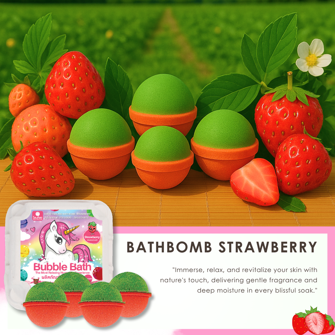 Bubble Bath Bomb - 4PCS Package - 150g - Strawberry