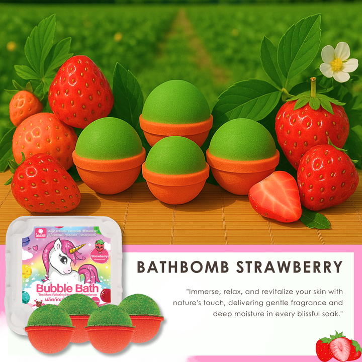 Bubble Bath Bomb - 4PCS Package - 150g - Strawberry