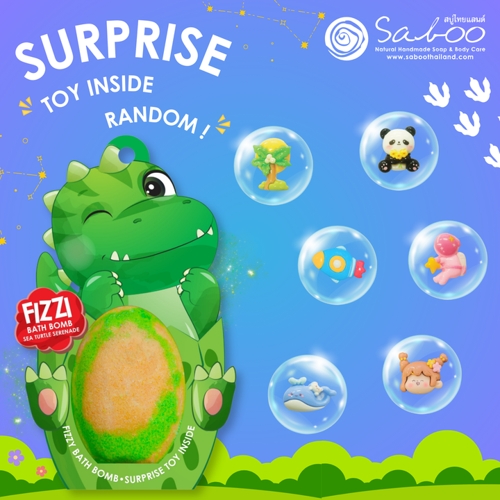 Fizzy Bath Bomb - Dinosaur Package - 180g - Sea Turtle Serenade