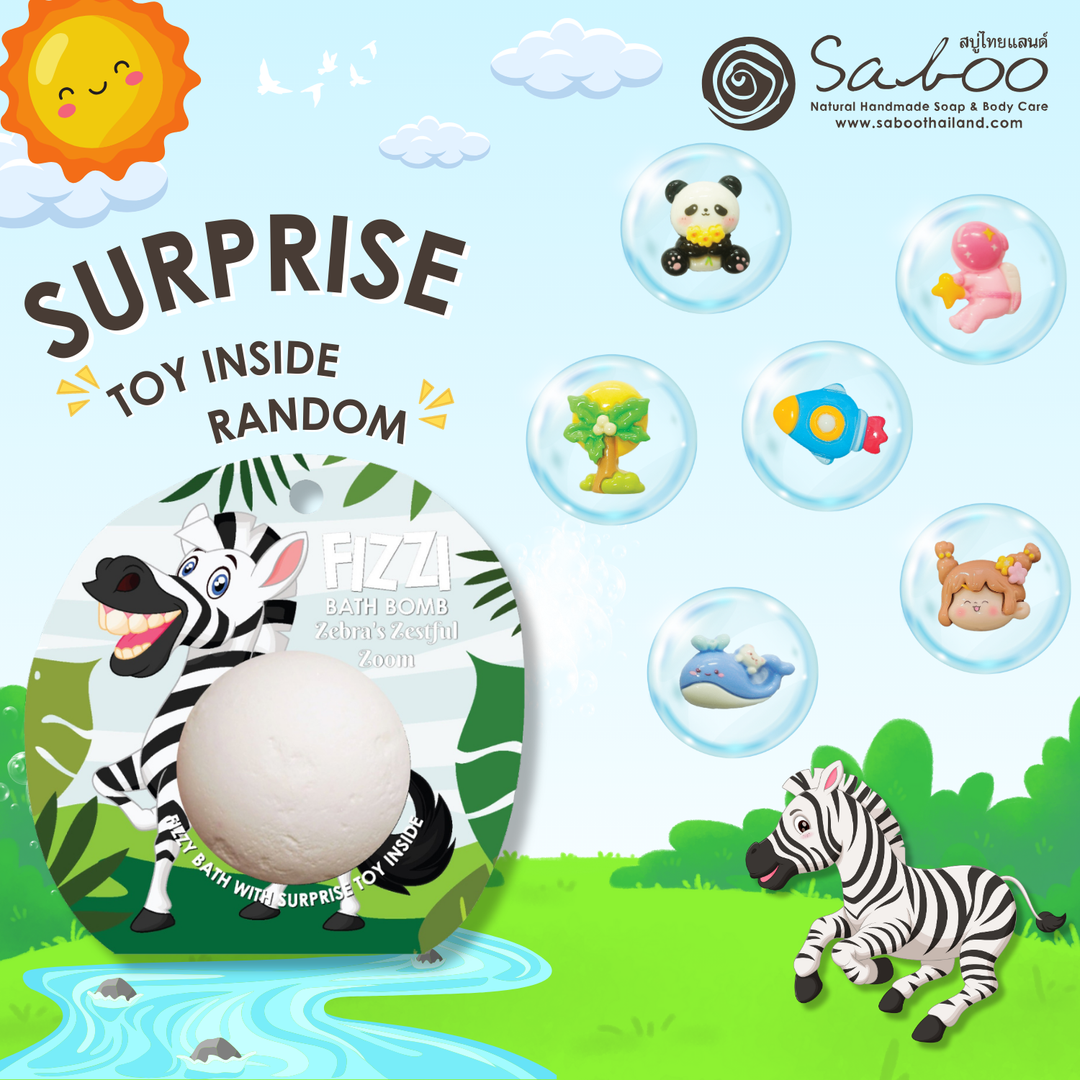 Fizzy Bath Bomb - Jungle Package - 100g - Zebra's Zestful Zoom