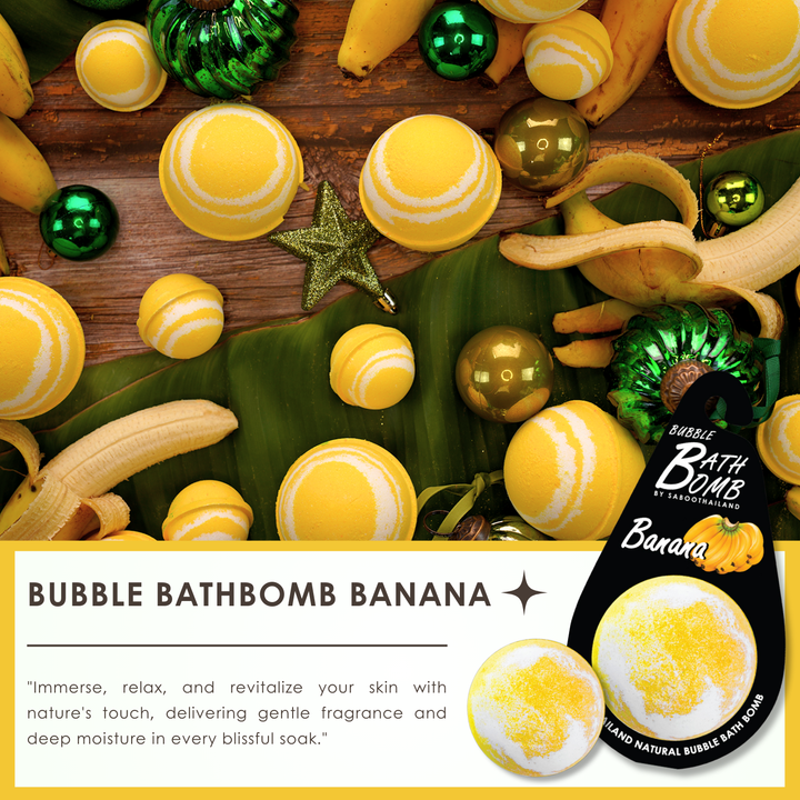 Bubble Bath Bomb - Black Package - 150g - Banana