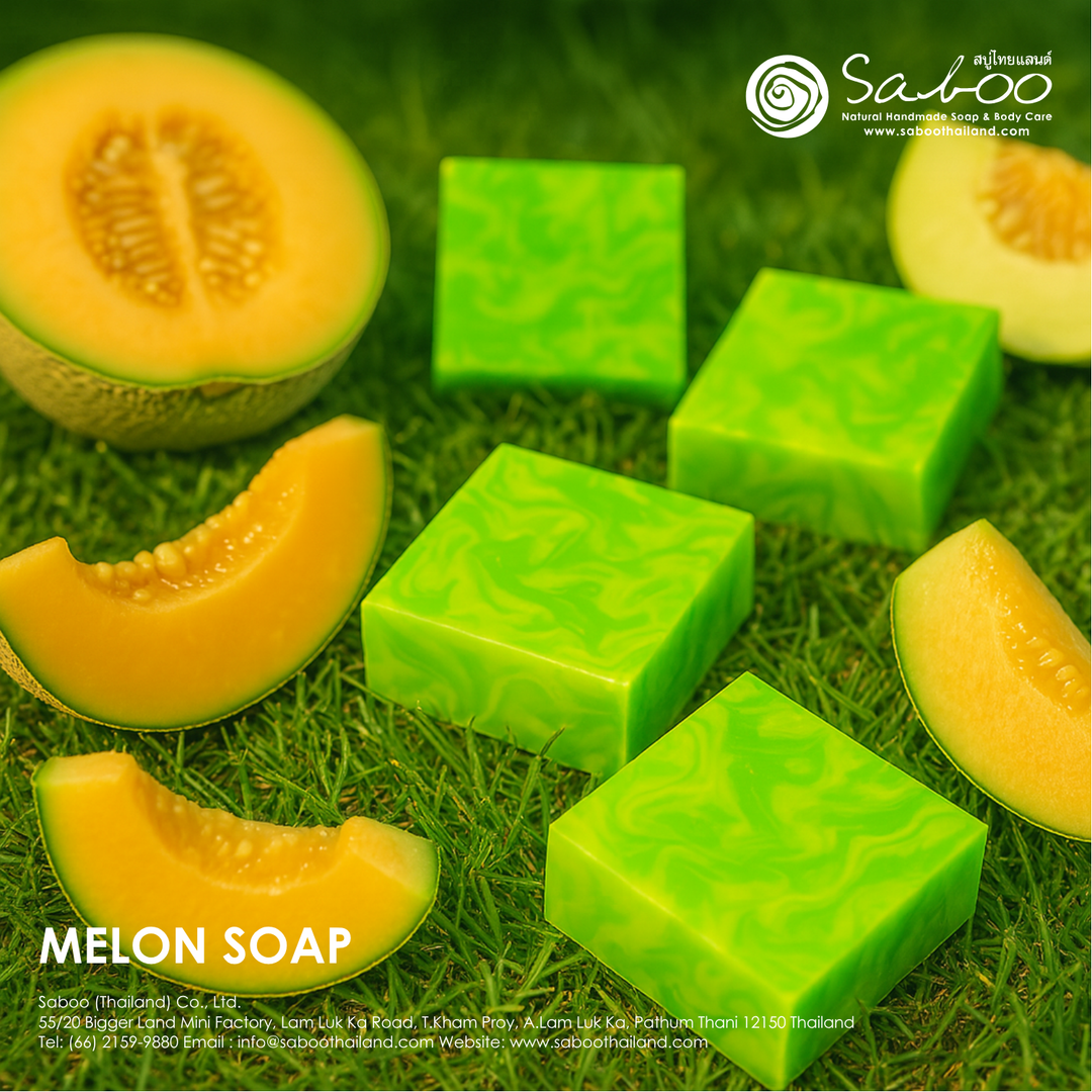Natural Soap - Square Shape - 100g - Melon