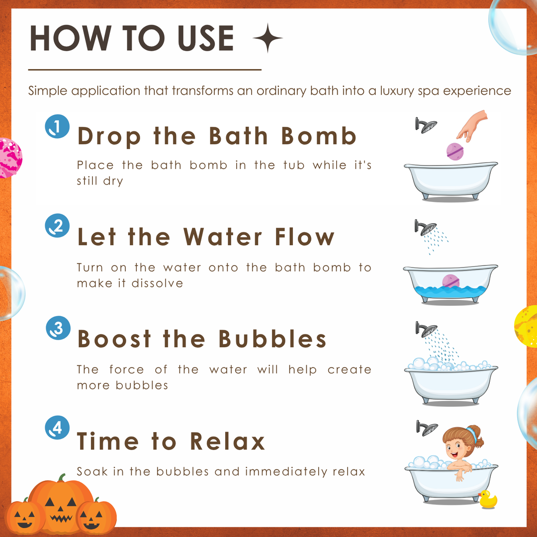 Bubble Bath Bomb - Halloween Package - 150g - Mango