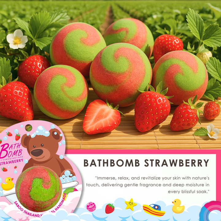 Bubble Bath Bomb - Bear Package - 150g - Strawberry