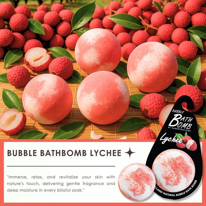Bubble Bath Bomb - Black Package - 150g - Lychee