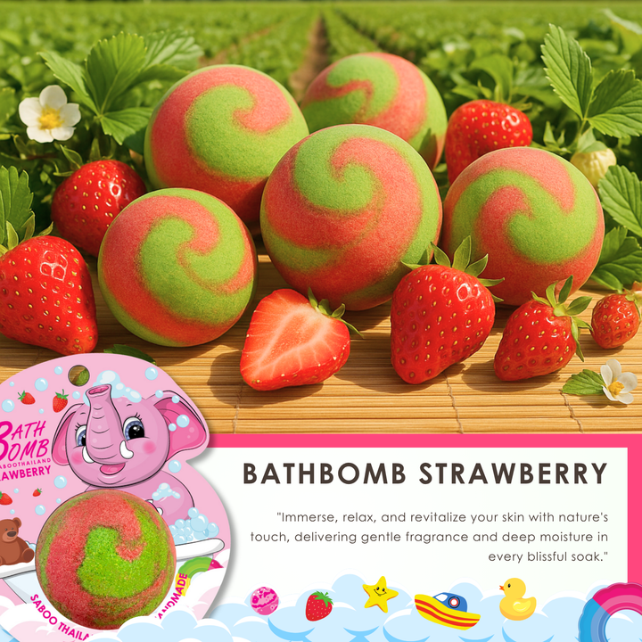 Bubble Bath Bomb - Elephant Package - 150g - Strawberry
