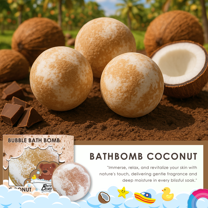 Bubble Bath Bomb - Box Package - 150g - Coconut