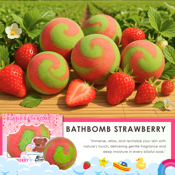 Bubble Bath Bomb - Box Package - 150g - Strawberry