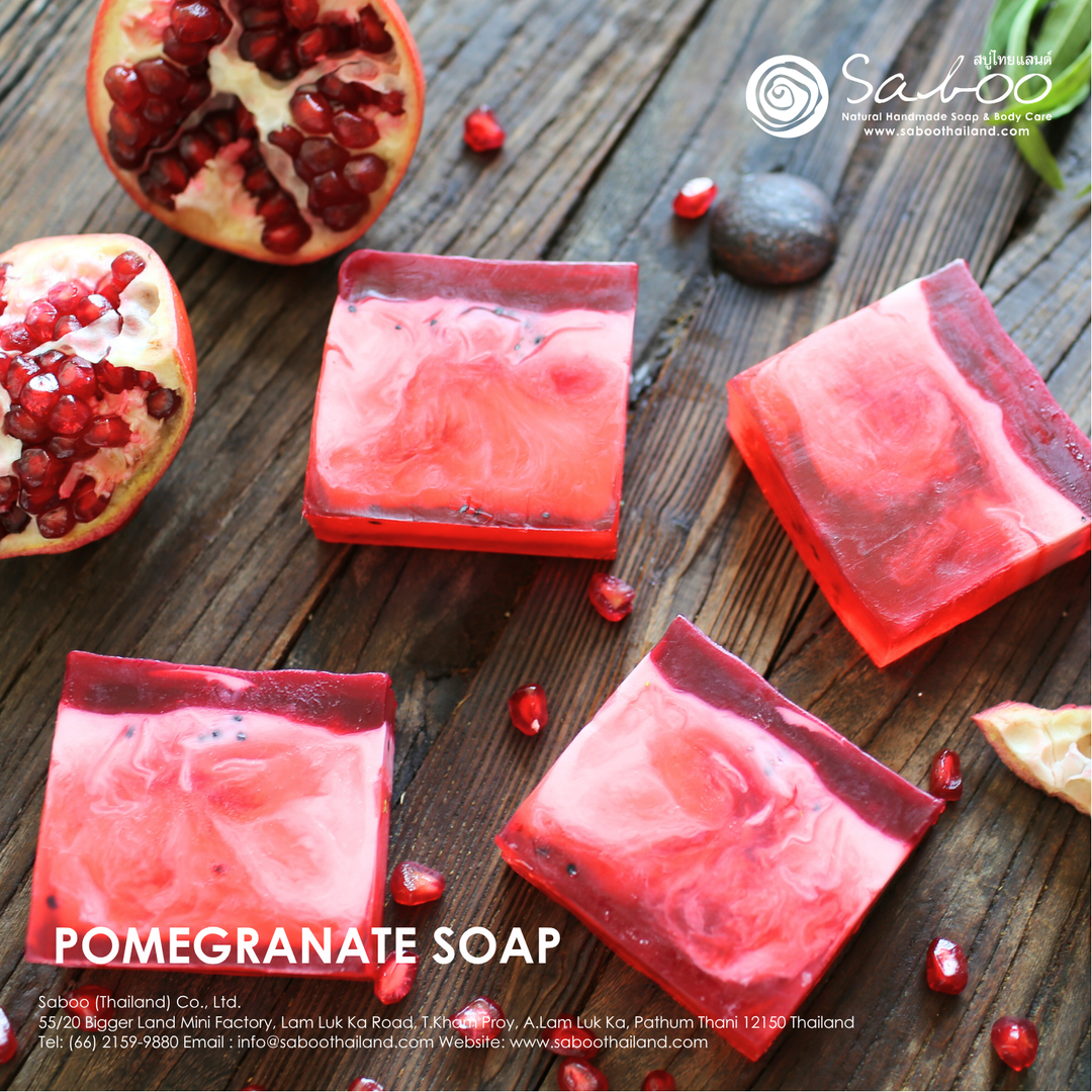 Natural Soap - Square Shape - 100g - Pomegranate