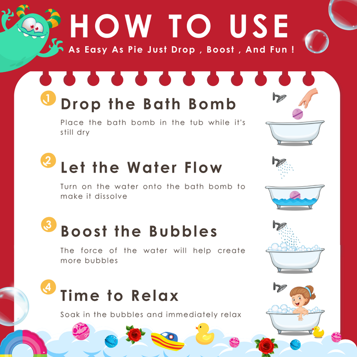 Bubble Bath Bomb - Monster - 150g - Rose
