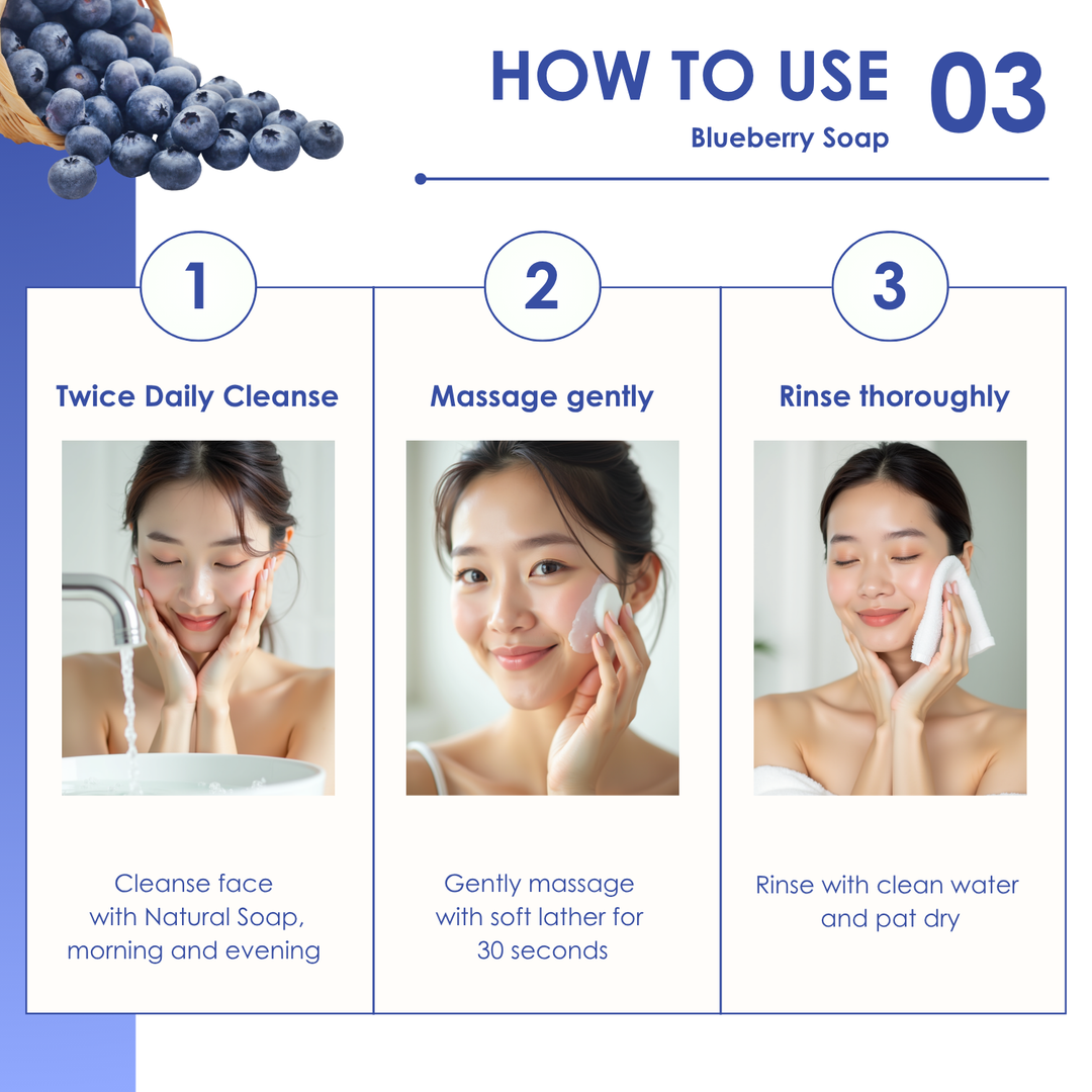 Natural Soap - Square Shape - 100g - Blueberry
