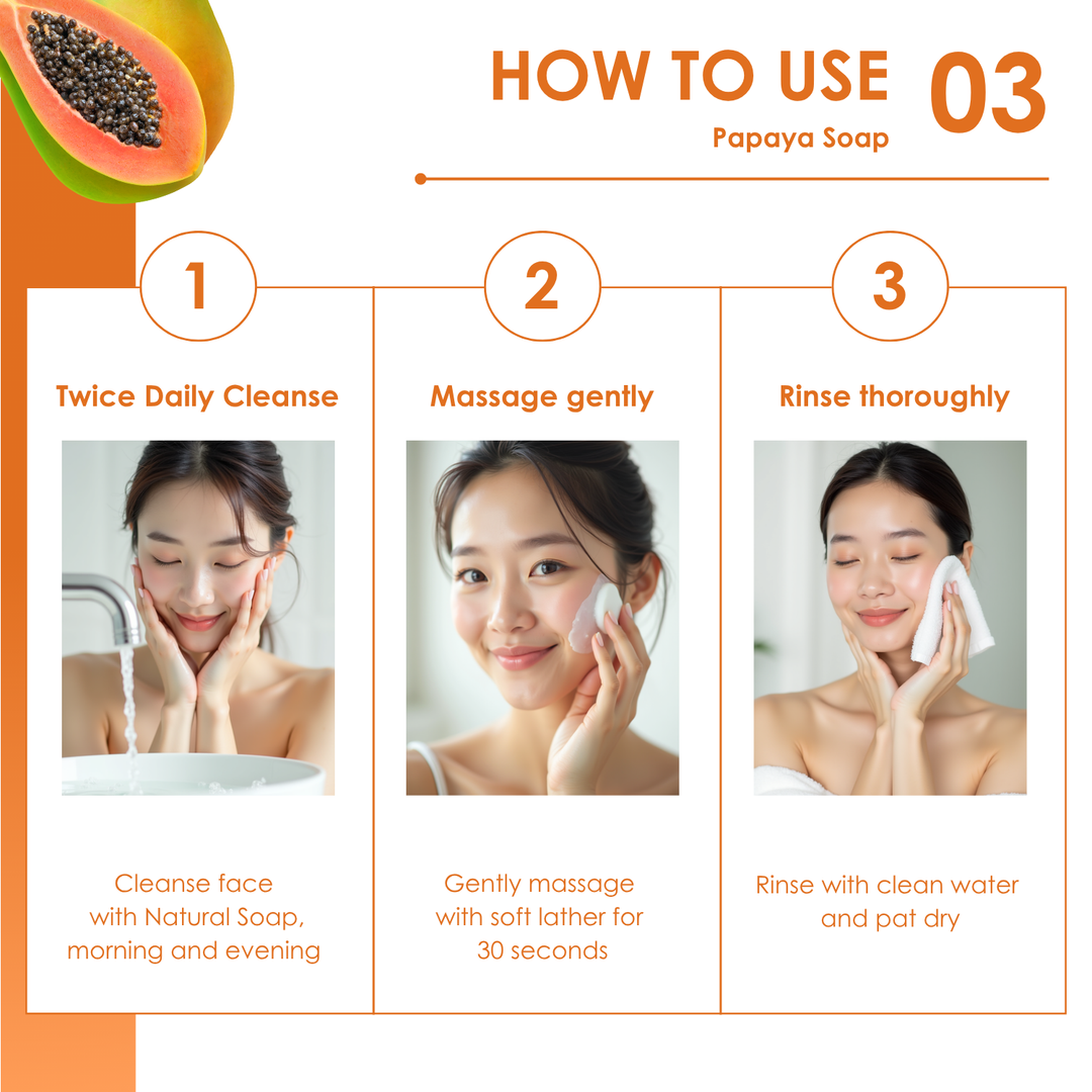Natural Soap - Square Shape - 100g - Papaya