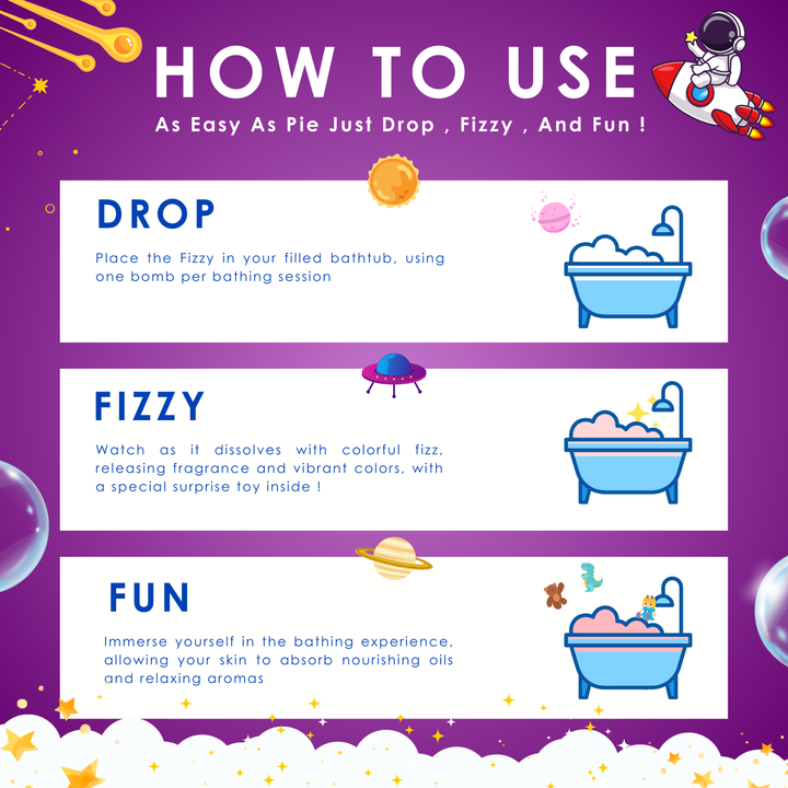 Fizzy Bath Bomb - Solar System Package - 100g - Pluto Pop