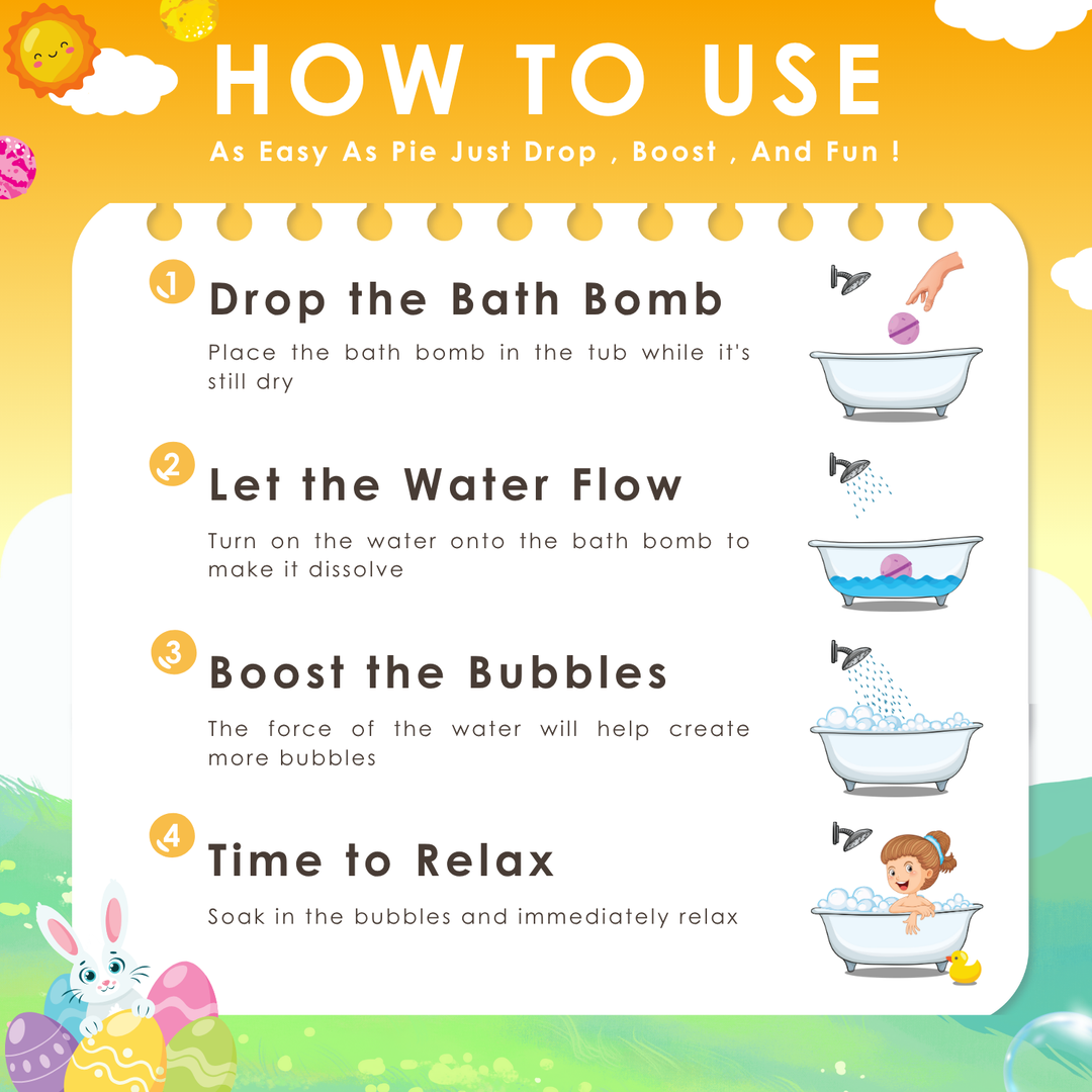Bubble Bath Bomb - 4PCS Easter Package - 150g - Lemon