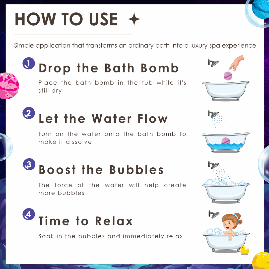 Bubble Bath Bomb - Space Package - 150g - Rose