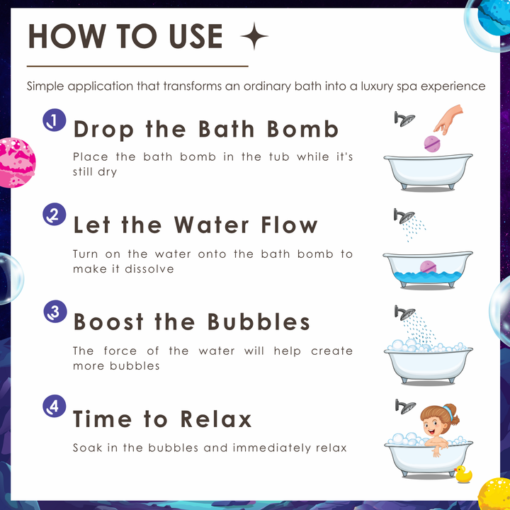 Bubble Bath Bomb - Space Package - 150g - Rose