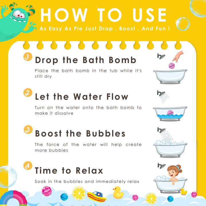 Bubble Bath Bomb - Monster - 150g - Lemon