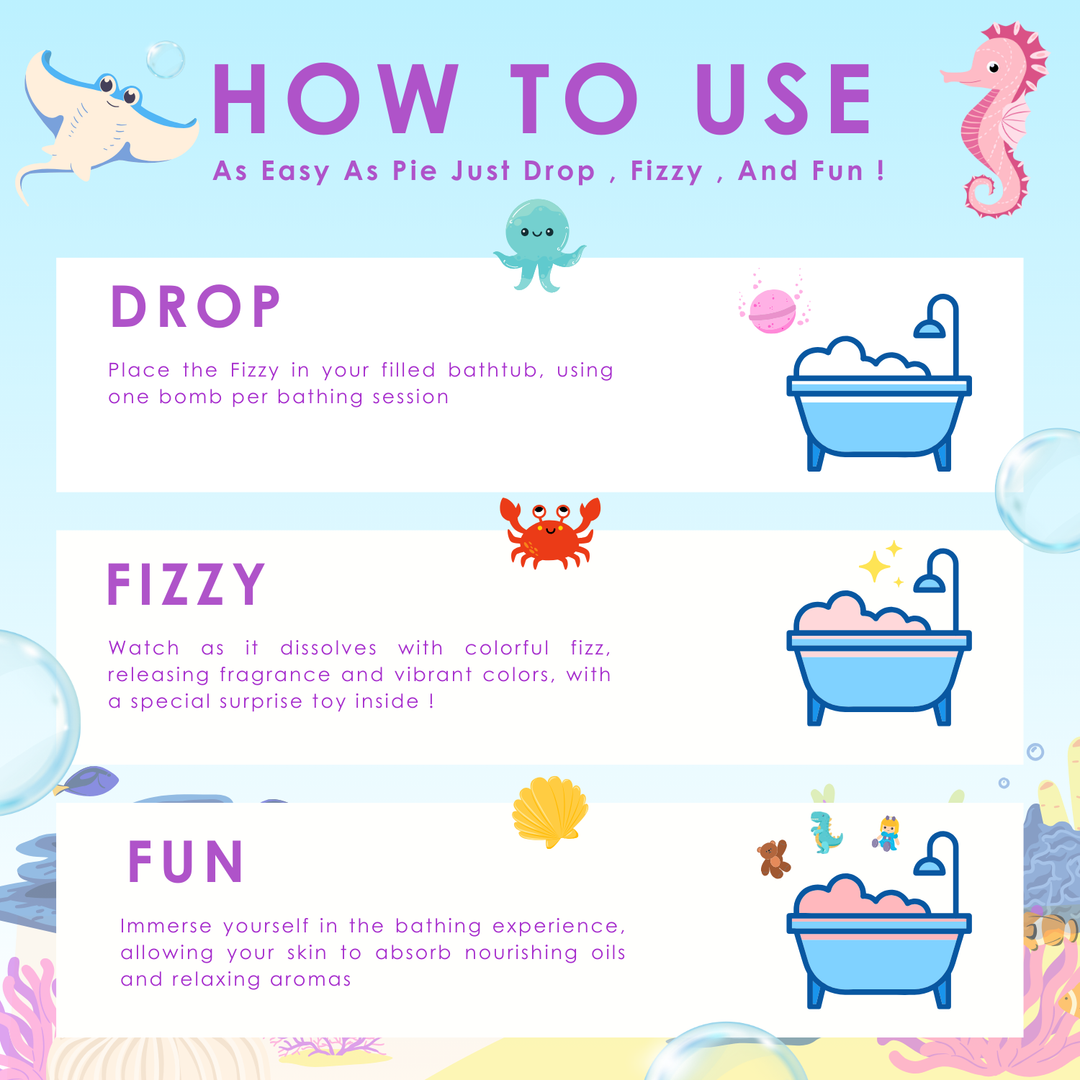 Fizzy Bath Bomb - Sea Animal Package - 100g - Jelly Live
