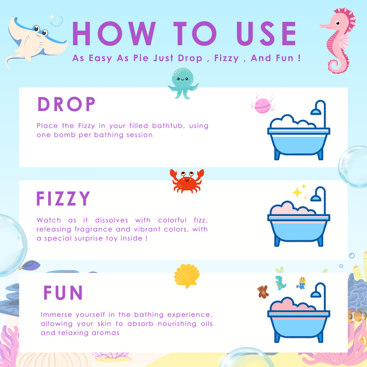 Fizzy Bath Bomb - Sea Animal Package - 100g - Jelly Live