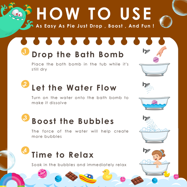 Bubble Bath Bomb - Monster - 150g - Chocolate