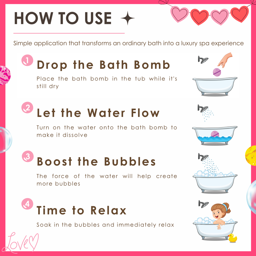 Bubble Bath Bomb - Valentine Package - 150g - Rose