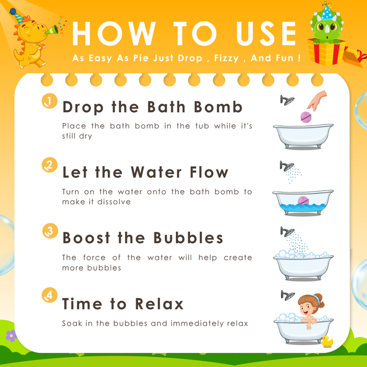 Bubble Bath Bomb - Dinosaur Package - 150g - Lemon