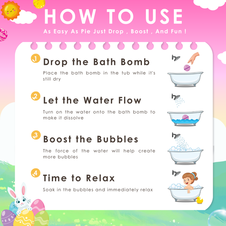 Bubble Bath Bomb - 4PCS Easter Package - 150g - Strawberry