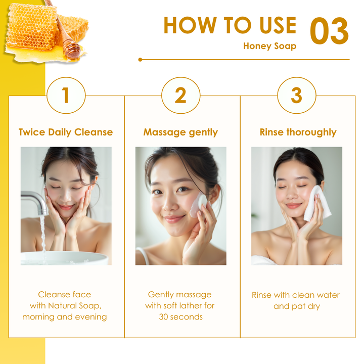 Natural Soap - Square Shape - 100g - Honey