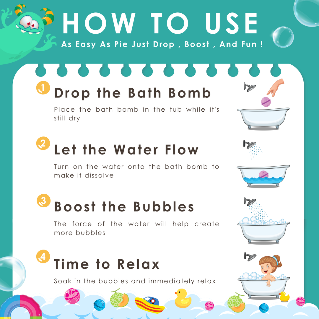 Bubble Bath Bomb - Monster - 150g - Melon