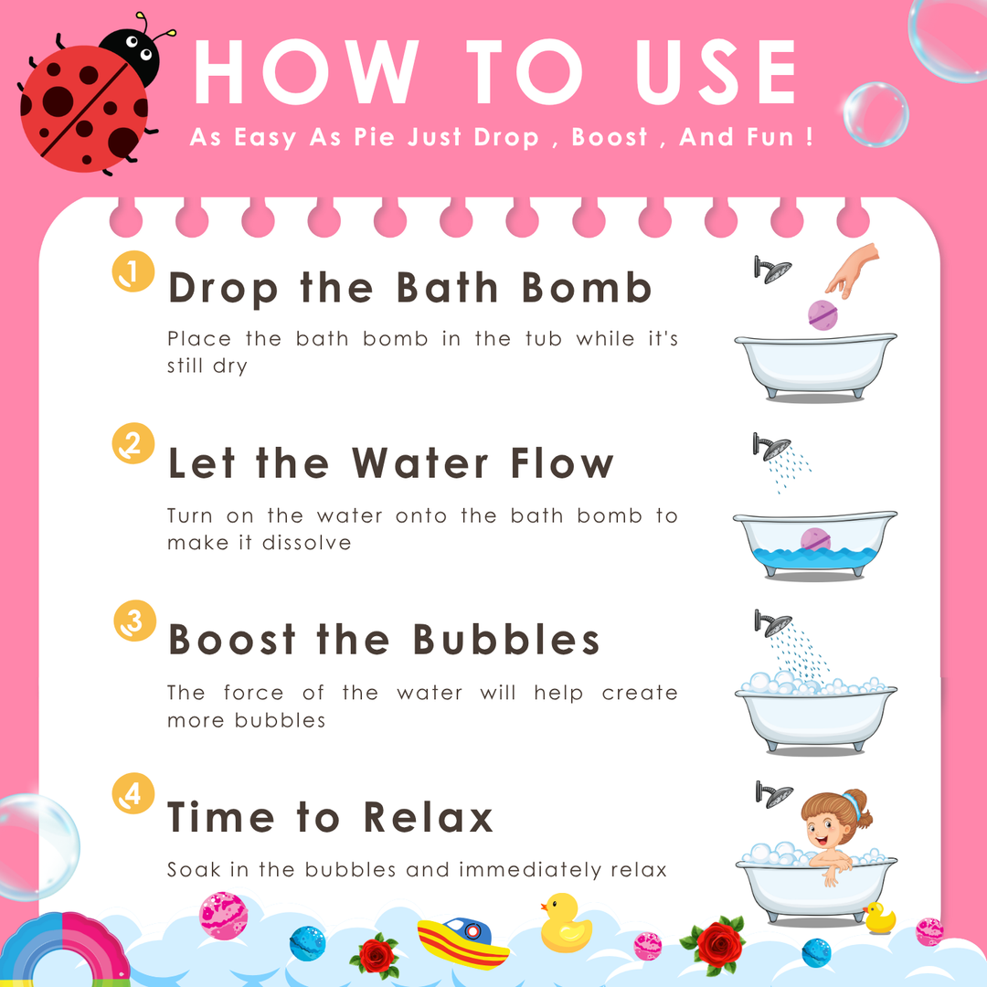 Bubble Bath Bomb - Bear Package - 150g - Rose