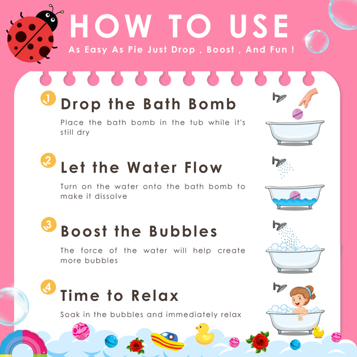 Bubble Bath Bomb - Bear Package - 150g - Rose
