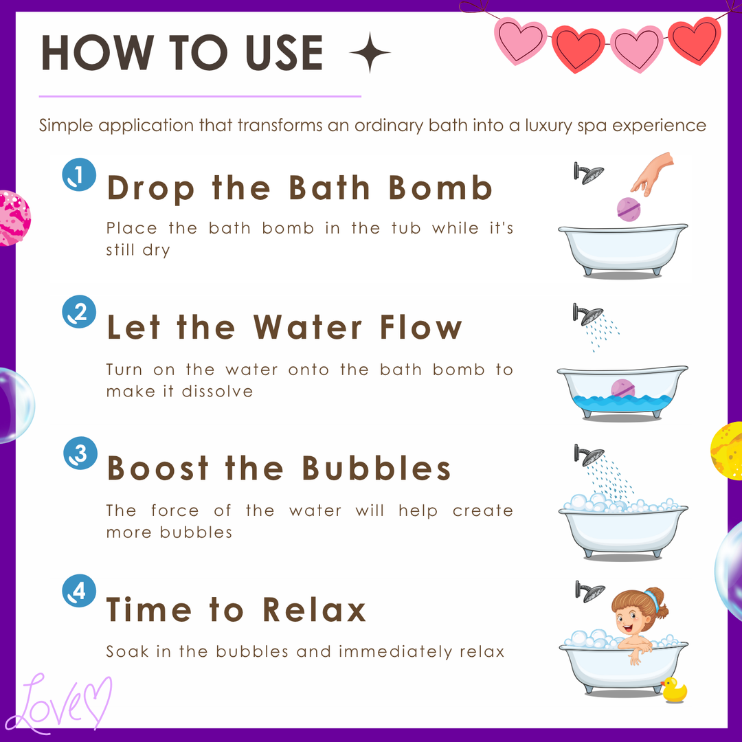 Bubble Bath Bomb - Valentine Package - 150g - Lavender