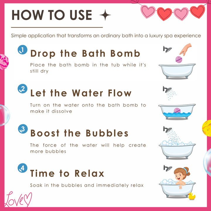 Bubble Bath Bomb - Valentine Package - 150g - Blossom