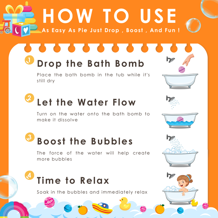 Bubble Bath Bomb - Bear Package - 150g - Orange
