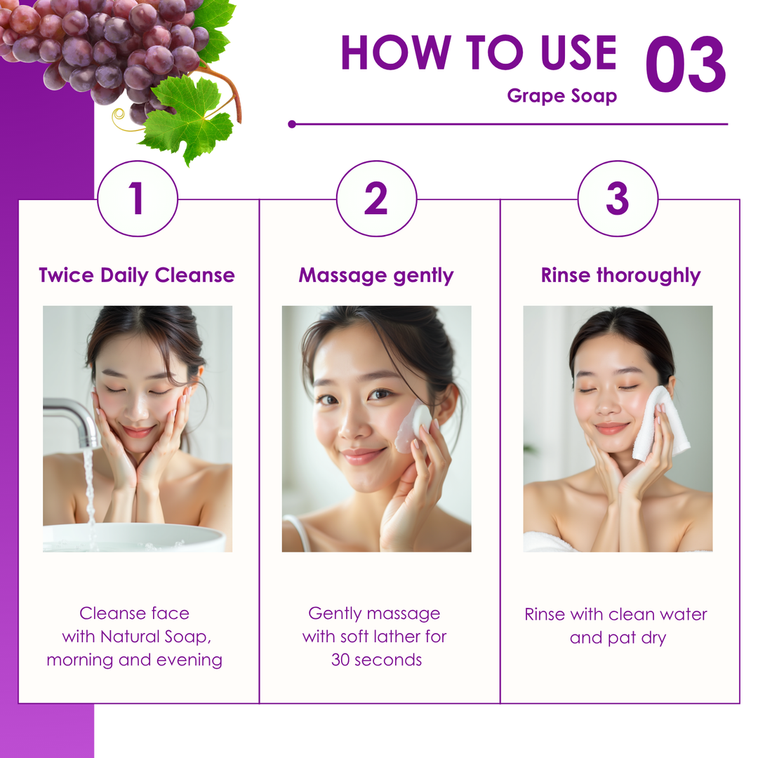 Natural Soap - Square Shape - 100g - Grape