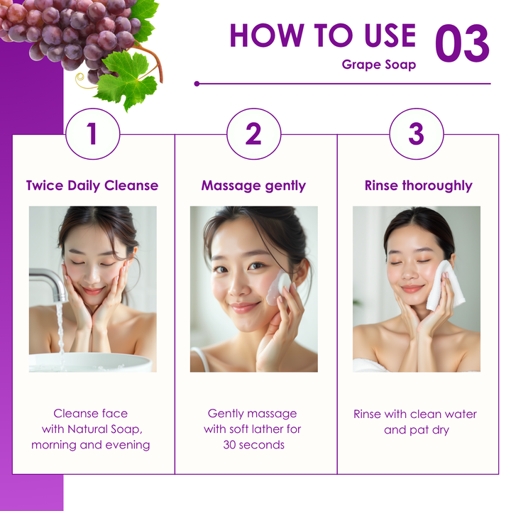Natural Soap - Square Shape - 100g - Grape