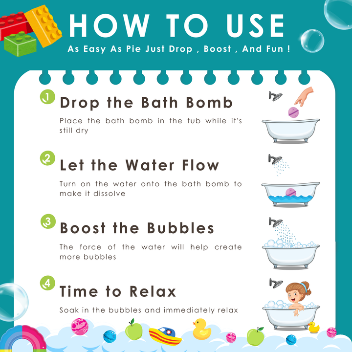 Bubble Bath Bomb - Bear Package - 150g - Apple