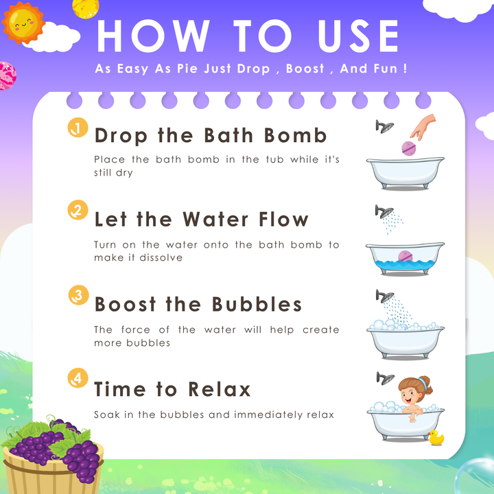 Bubble Bath Bomb - 4PCS Package - 150g - Grape