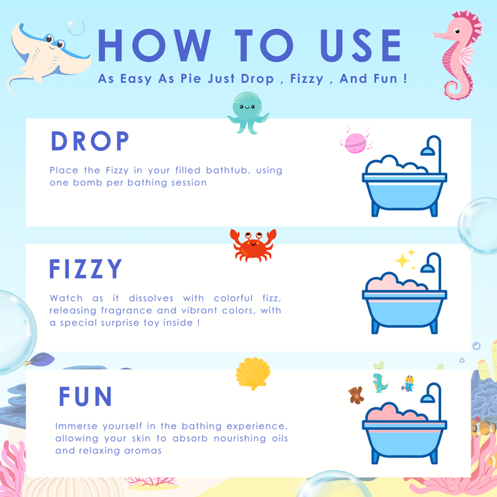 Fizzy Bath Bomb - Sea Animal Package - 100g - Shark's Secret