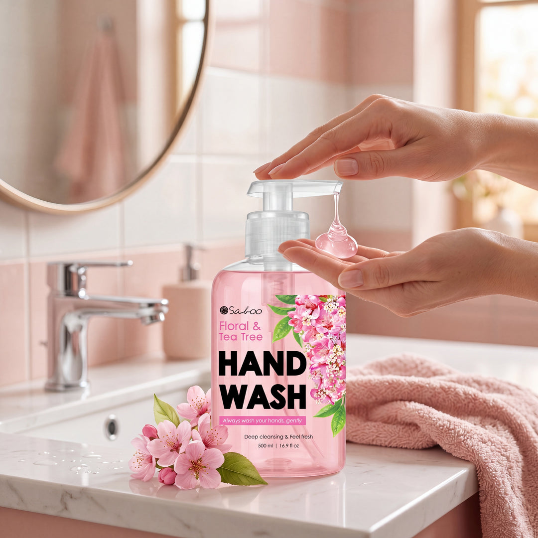 SABOO HAND WASH-500ML-FLORAL & TEA TREE