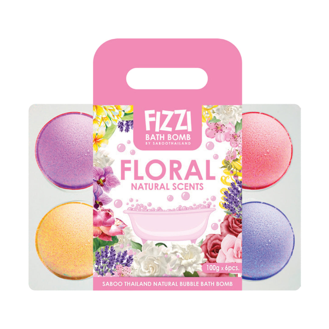 Fizzy Bath Bomb - Pack 6 - 100g - Floral